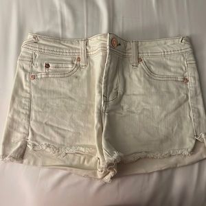 Cream jean shorts